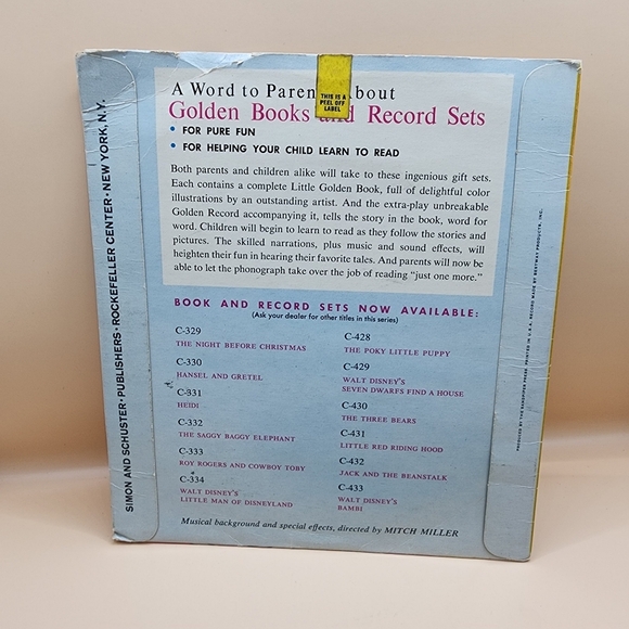 Disney's Seven Dwarfs Find a House Record & Book 45RPM Read Along 7" - Picture 5 of 5